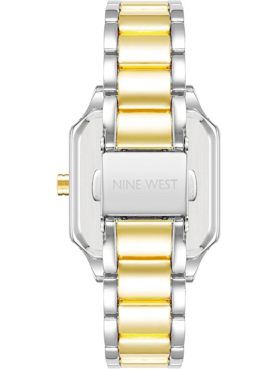 Nine West Women\'s Silver Gold Analog Japanese Quartz Octagonal Bracelet Watch main image 4